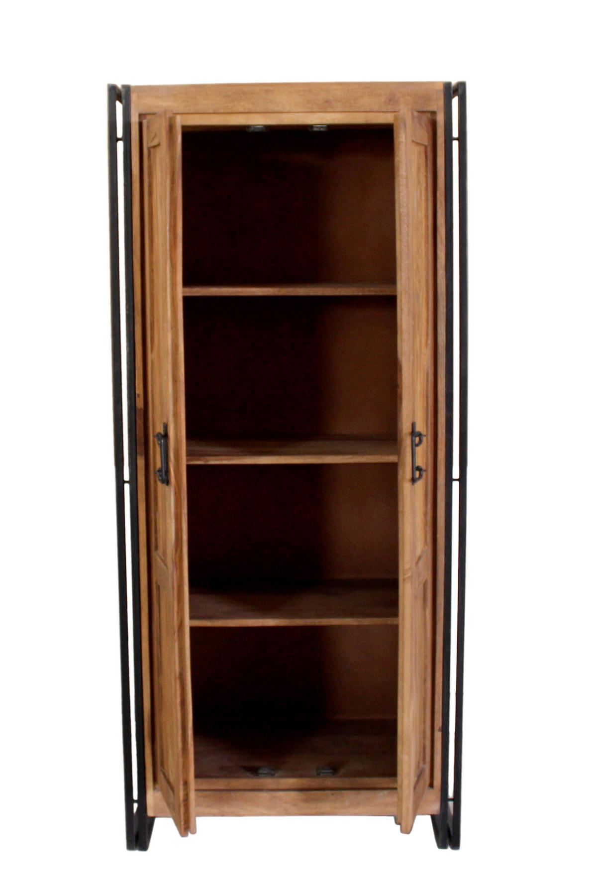 GARDEROBENSCHRANK  in 80/180/45 cm  - Schwarz/Naturfarben, Design, Holz/Metall (80/180/45cm) - MID.YOU