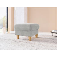 HOCKER GLENDALE E Flachgewebe Silberfarben  - Eichefarben/Silberfarben, KONVENTIONELL, Holz/Textil (58/48/58cm) - Sit & More