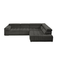 ECKSOFA  in Mikrofaser Dunkelgrau  326/222 cm  - Chromfarben/Dunkelgrau, Design, Textil/Metall (326/222cm) - Beldomo Speed