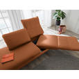 RÉCAMIERE in Echtleder Cognac  - Chromfarben/Cognac, Design, Leder/Metall (209/85-109/95-16cm) - Dieter Knoll
