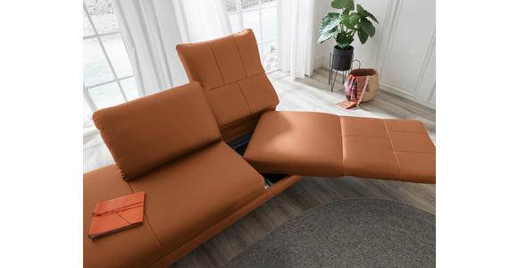 RÉCAMIERE in Echtleder Cognac - Chromfarben/Cognac, Design, Leder/Metall (209/85-109/95-16cm) - Dieter Knoll