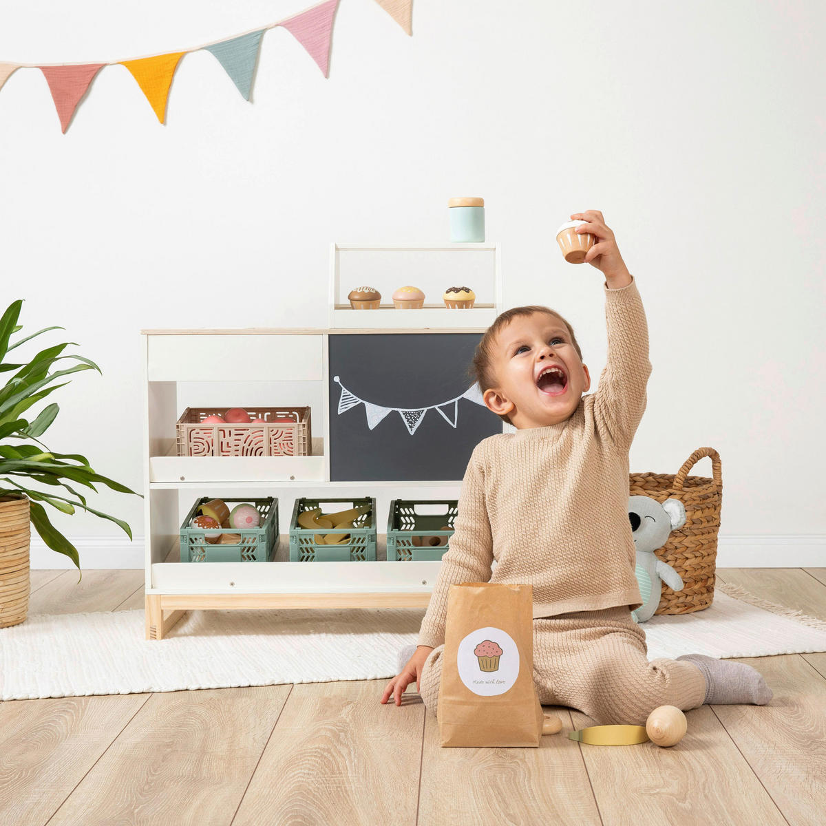 KAUFLADEN - Naturfarben/Weiß, Basics, Holz (59/30/64cm) - MUSTERKIND