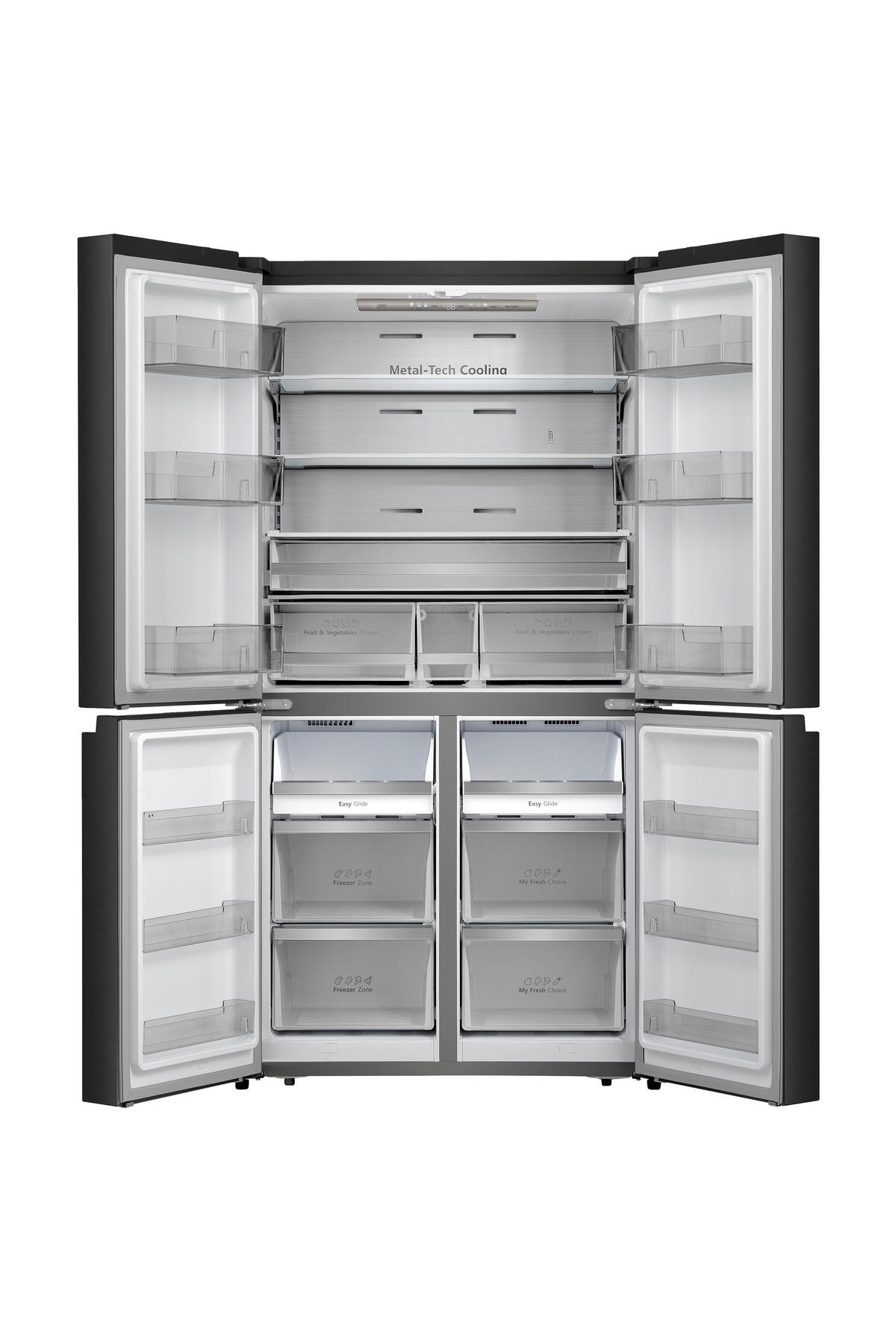 MULTI-DOOR 91,2/178,5/72,5 cm RQ758N4SAFE  - Schwarz, MODERN, Metall (91,2/178,5/72,5cm) - Hisense