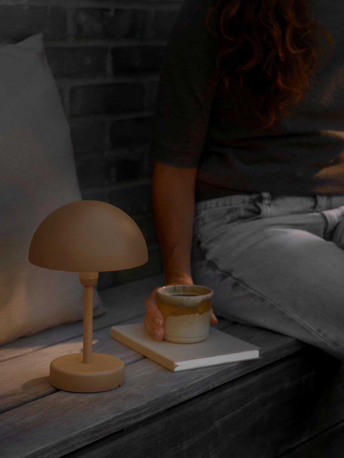 AKKU-TISCHLEUCHTE 16/25 cm   - Braun, Design, Metall (16/25cm) - Nordlux