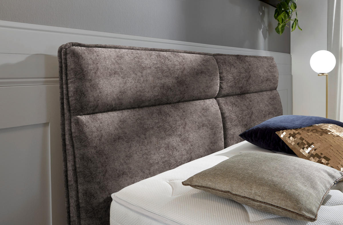 BOXSPRINGBETT 180/200 cm  in Braun  - Braun/Kupferfarben, KONVENTIONELL, Textil/Metall (180/200cm) - Ambiente