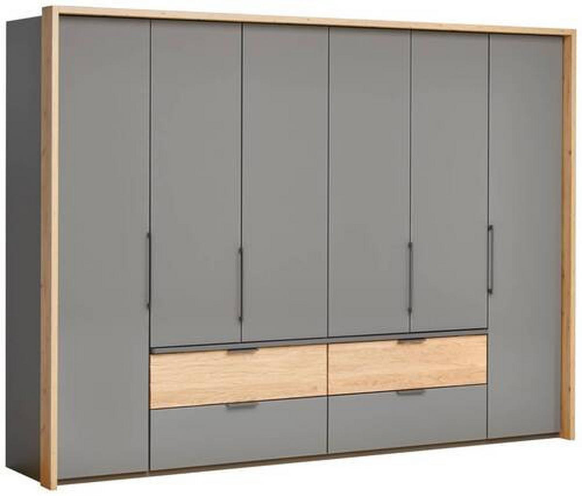 DREHTÜRENSCHRANK in Graubraun  - Graubraun, Konventionell, Glas/Holzwerkstoff (300/216/58cm) - Dieter Knoll
