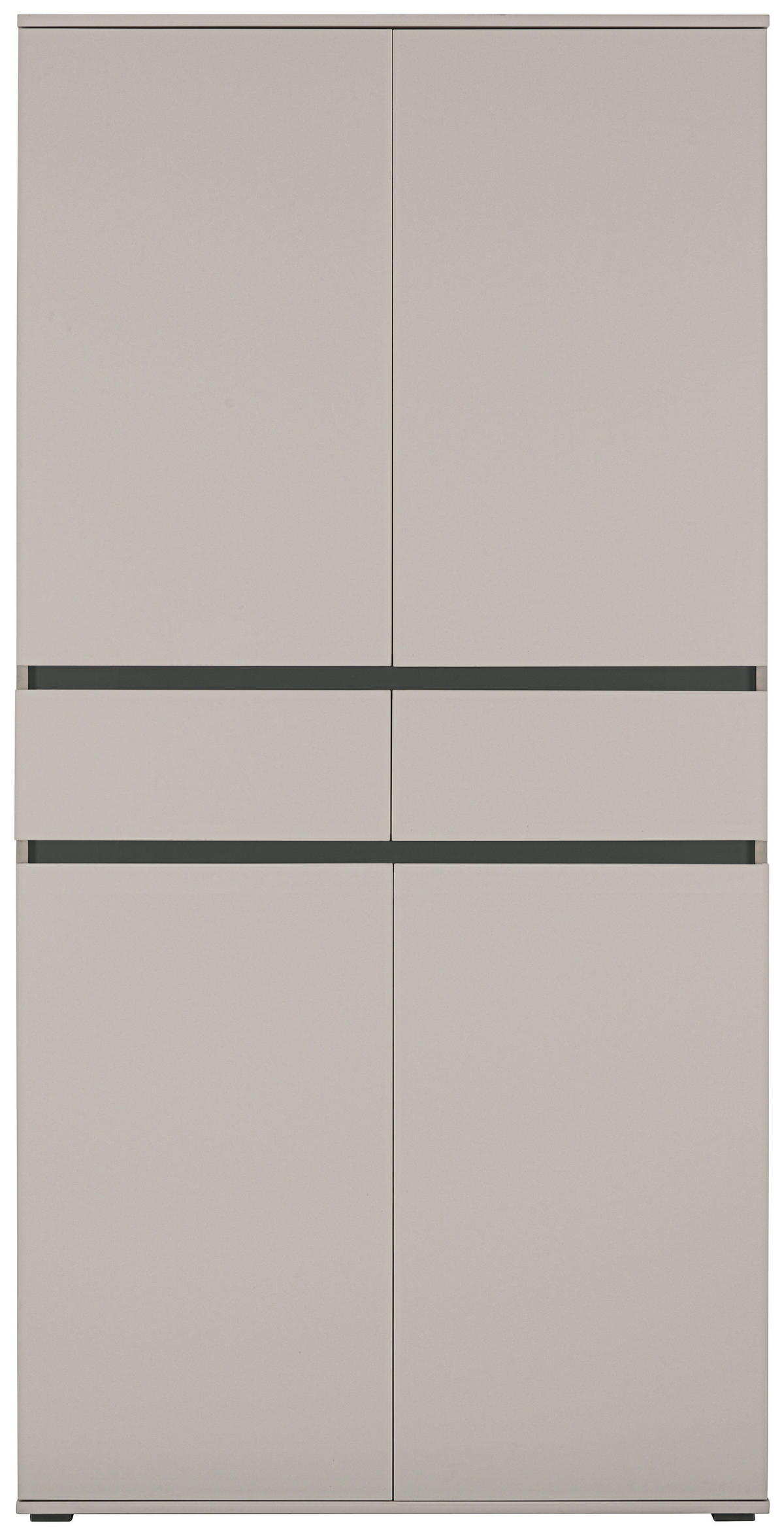 MEHRZWECKSCHRANK - Kaschmir/Anthrazit, KONVENTIONELL, Holzwerkstoff/Kunststoff (100/200/37cm) - Xora