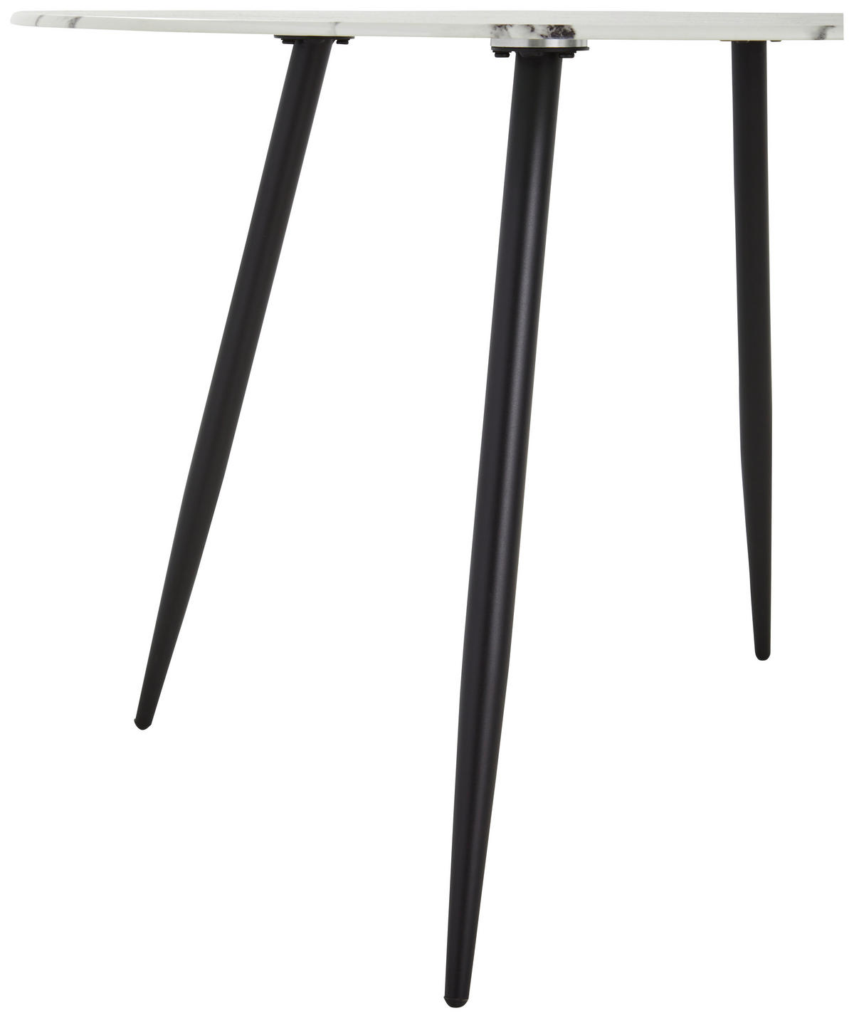 ESSTISCH in Metall, Glas 120/120/76 cm  - Schwarz/Weiß, MODERN, Glas/Metall (120/120/76cm) - MID.YOU