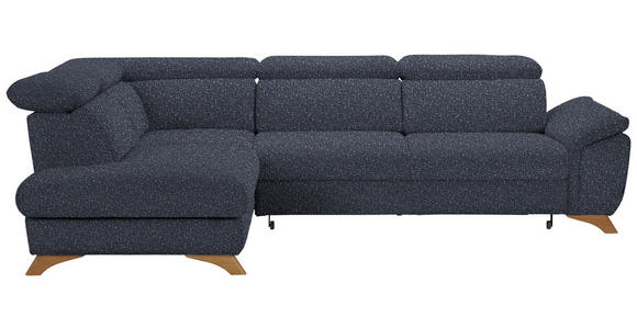 ECKSOFA MERCURY Dunkelblau Bouclé - Eichefarben/Dunkelblau, MODERN, Holz/Textil (212/287cm) - Valnatura