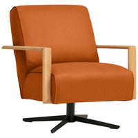 SESSEL in Echtleder Cognac  - Wildeiche/Cognac, Design, Leder/Holz (72/82/86cm) - Koinor