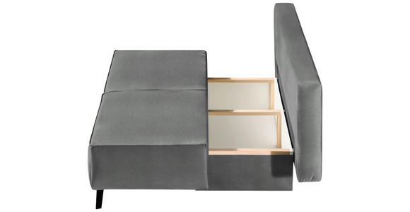 SCHLAFSOFA Percy in Hellgrau  - Hellgrau/Schwarz, KONVENTIONELL, Textil/Metall (197/91/88cm) - Novel