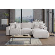 ECKSOFA in Velours Hellgrau  - Chromfarben/Hellgrau, KONVENTIONELL, Kunststoff/Textil (293/195cm) - Carryhome