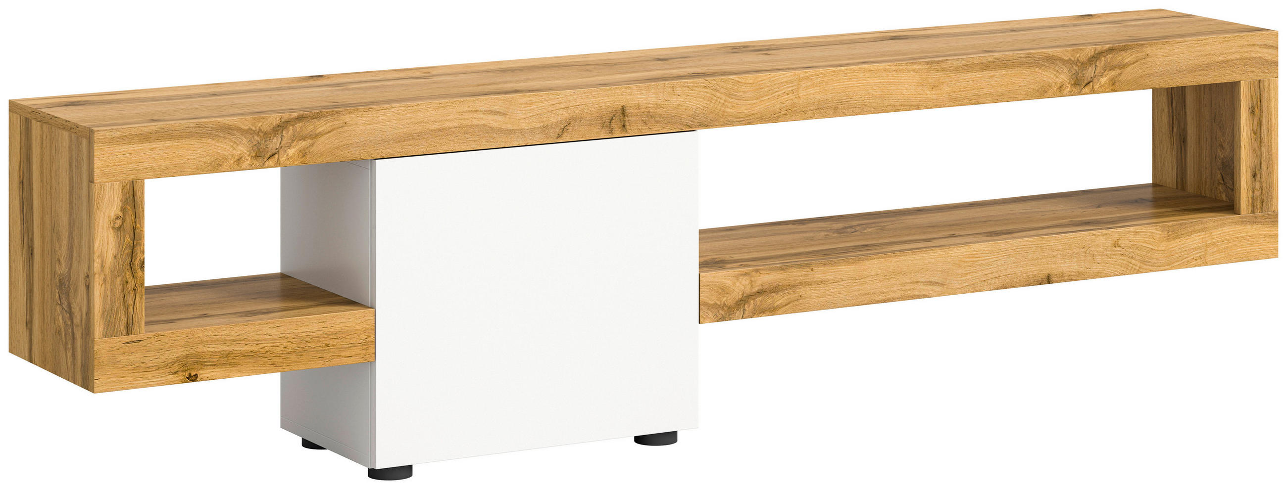 LOWBOARD  in 190/51/30 cm  - Eiche Wotan/Schwarz, Design, Holzwerkstoff/Kunststoff (190/51/30cm) - MID.YOU