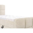 BOXBETT 90/200 cm,  in Beige, gepolstertes Kopfteil, Bettkasten, Topper, H3 = fest  - Beige/Schwarz, Design, Holzwerkstoff/Kunststoff (90/200cm) - Xora