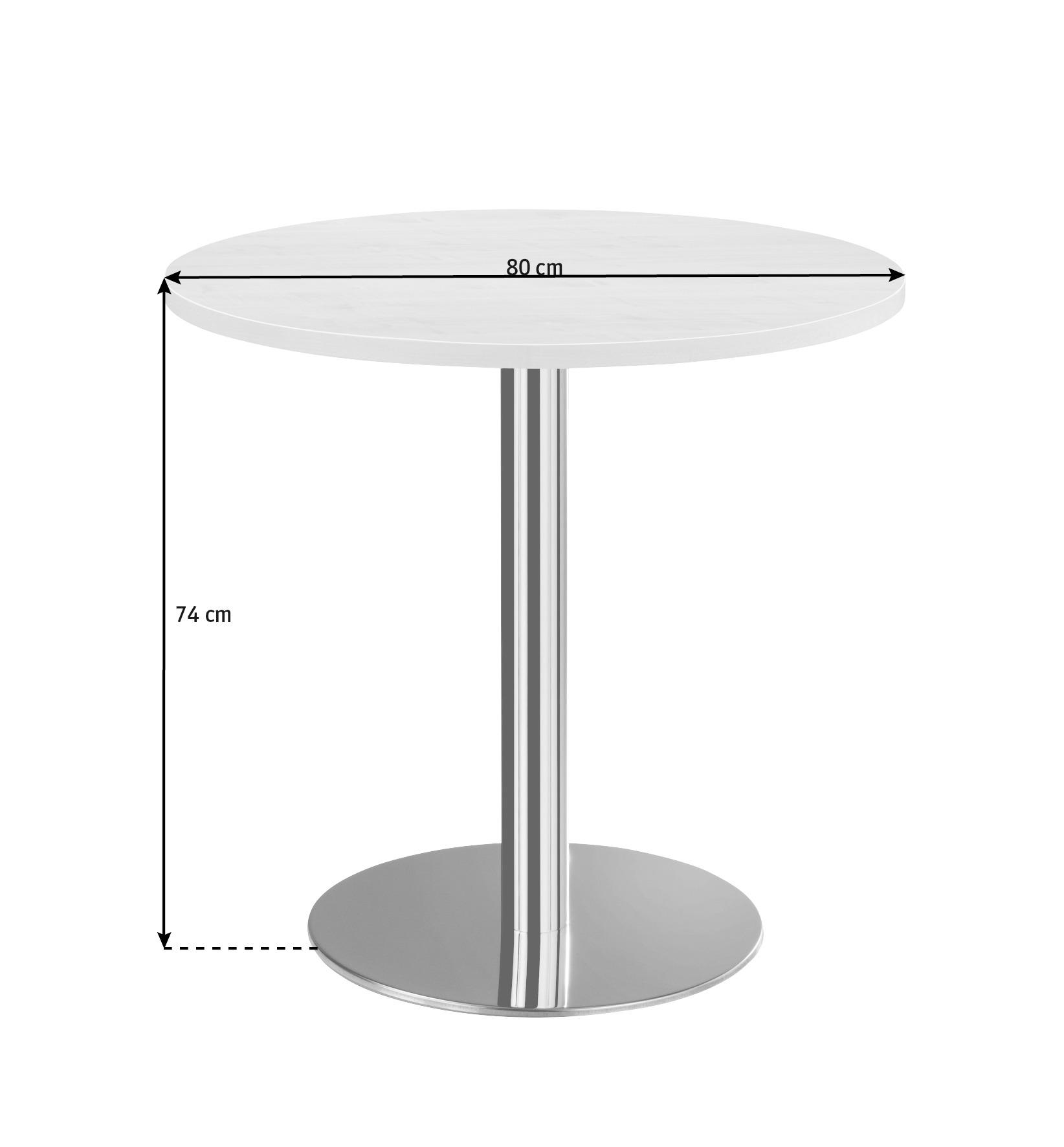 KONFERENZTISCH 80/80/74 cm  - Chromfarben/Weiß, KONVENTIONELL, Holzwerkstoff/Metall (80/80/74cm) - Venda