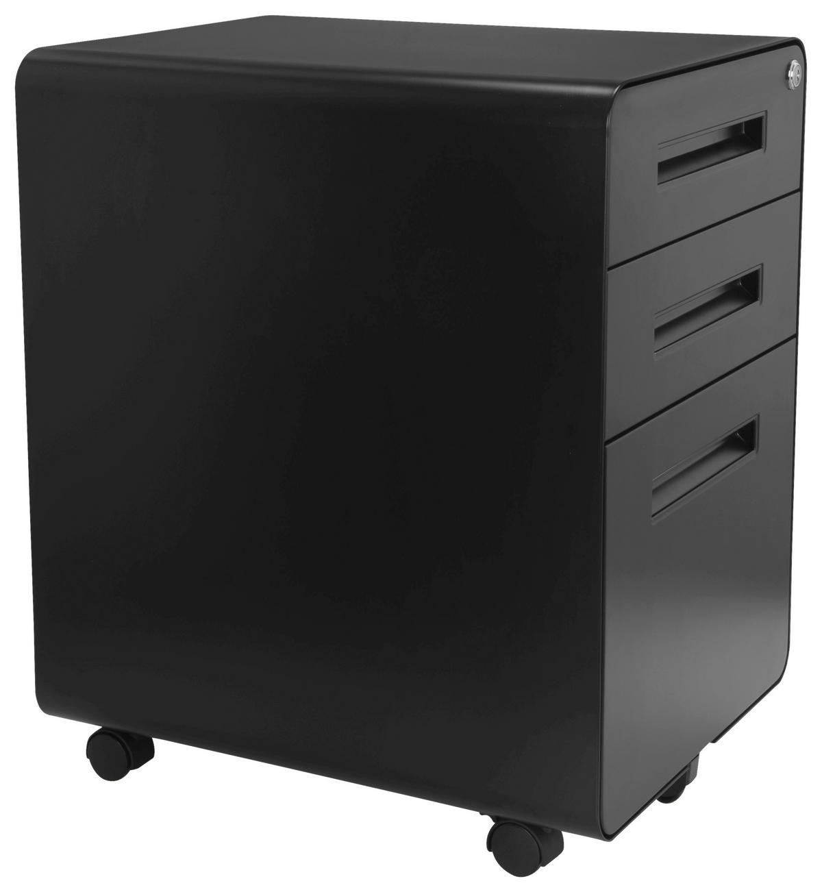 ROLLCONTAINER Schwarz  - Schwarz, MODERN, Kunststoff/Metall (40/60/50cm) - MID.YOU