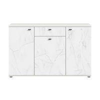 KOMODA, bela  - črna/bela, Design, umetna masa/leseni material (138/87/40cm) - MID.YOU