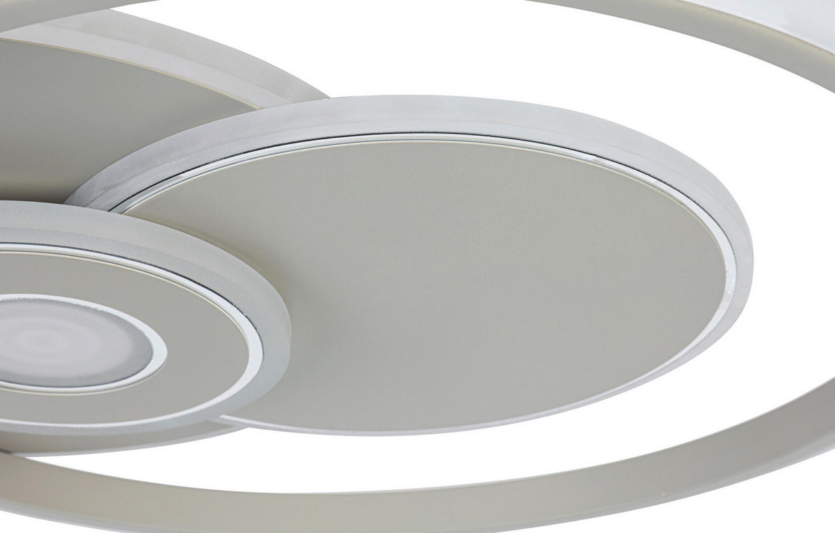 DECKENLEUCHTE 50/42,5/6,5 cm   - Sandfarben/Weiß, Trend, Kunststoff/Metall (50/42,5/6,5cm) - Novel