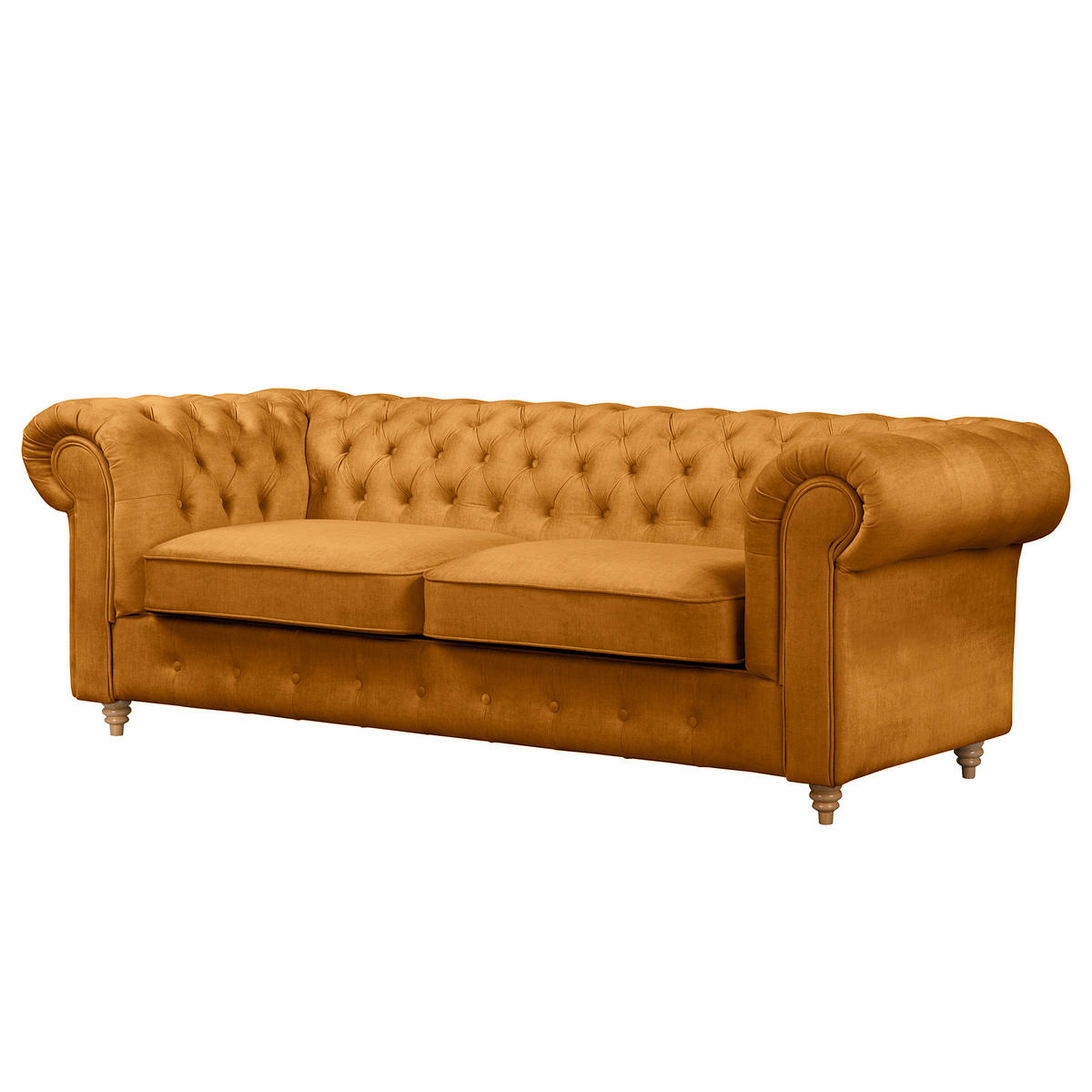 SCHLAFSOFA Mikrofaser Bernsteinfarben  - Bernsteinfarben/Braun, Design, Holz/Textil (218/74/91cm) - P & B