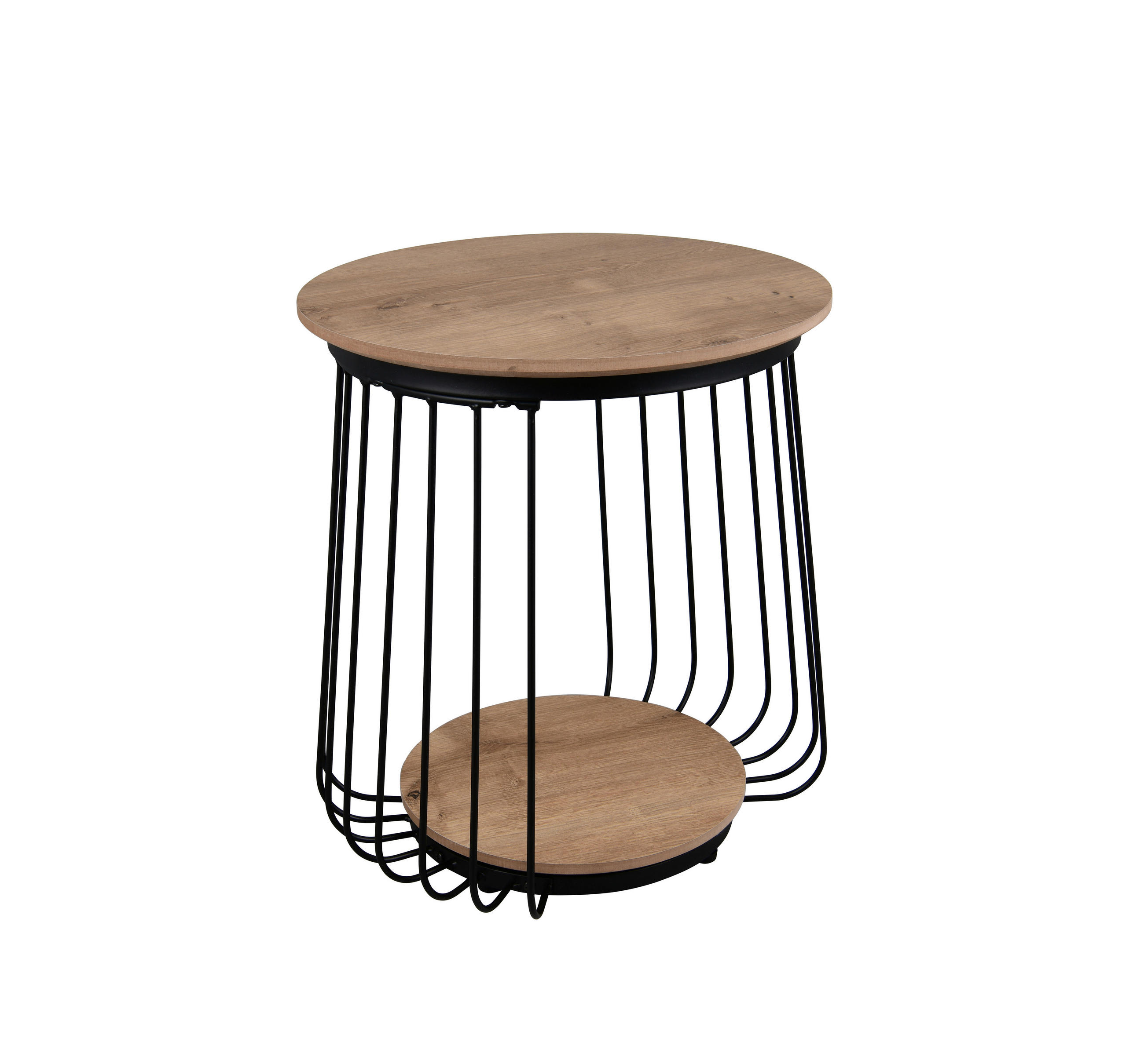 BEISTELLTISCH 35/35/40 cm Schwarz, Eiche Artisan rund  - Schwarz/Eiche Artisan, MODERN, Holzwerkstoff/Metall (35/35/40cm) - Milino