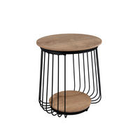 BEISTELLTISCH 35/35/40 cm Schwarz, Eiche Artisan rund  - Schwarz/Eiche Artisan, MODERN, Holzwerkstoff/Metall (35/35/40cm) - Milino