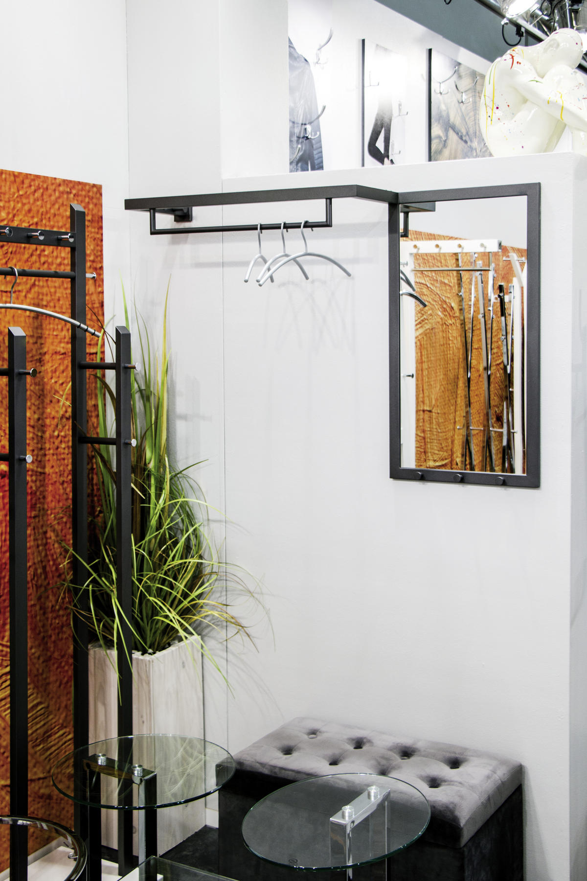 WANDGARDEROBE  in Anthrazit  - Anthrazit, Design, Glas/Metall (108/75/26cm)
