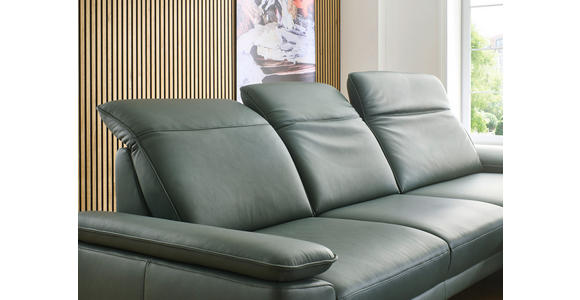 ECKSOFA Dieter Knoll Opal Echtleder  - Opal/Schwarz, Design, Leder/Metall (332/193cm) - Dieter Knoll