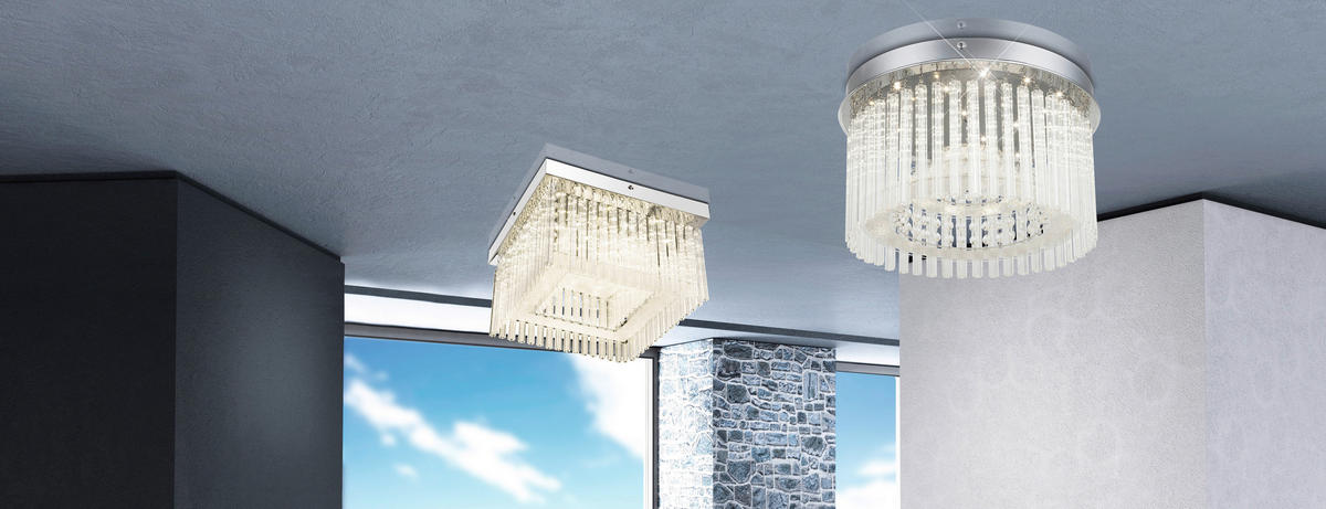 STROPNÍ LED SVÍTIDLO, 37/37/23 cm - Design (37/37/23cm) - Globo