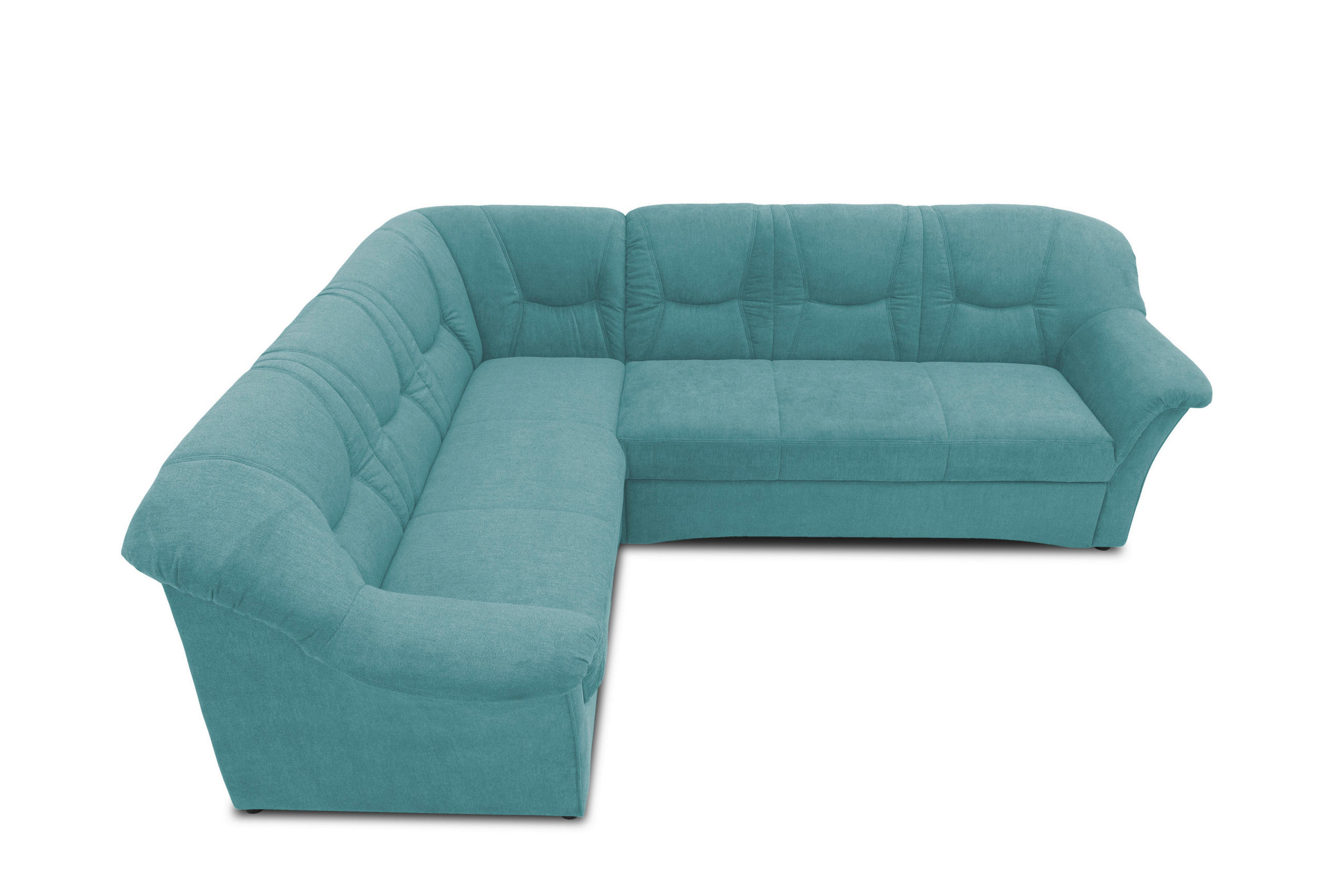 ECKSOFA Petrol Mikrofaser  - Petrol/Schwarz, KONVENTIONELL, Kunststoff/Textil (190/240cm) - MID.YOU