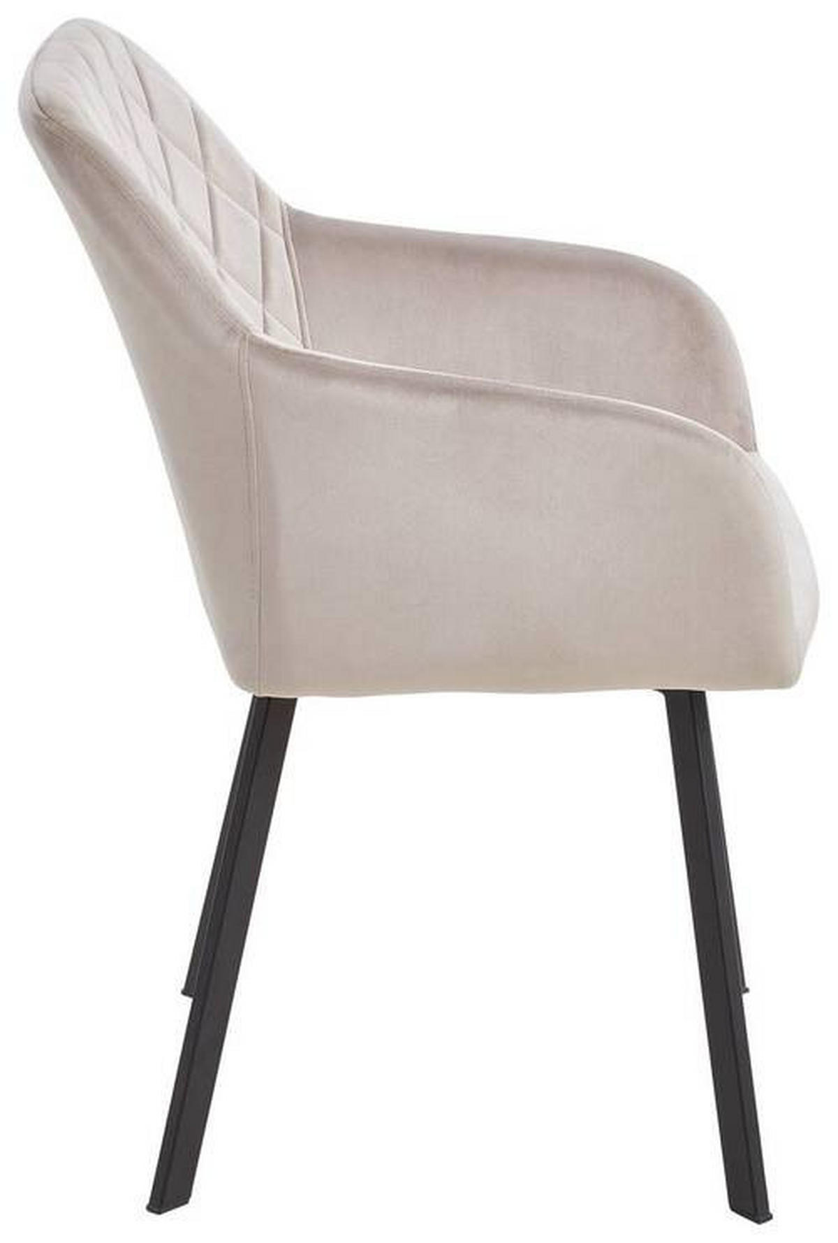 ARMLEHNSTUHL  in Eisen Samt  - Taupe/Schwarz, MODERN, Holz/Textil (54/87/64cm) - Livetastic