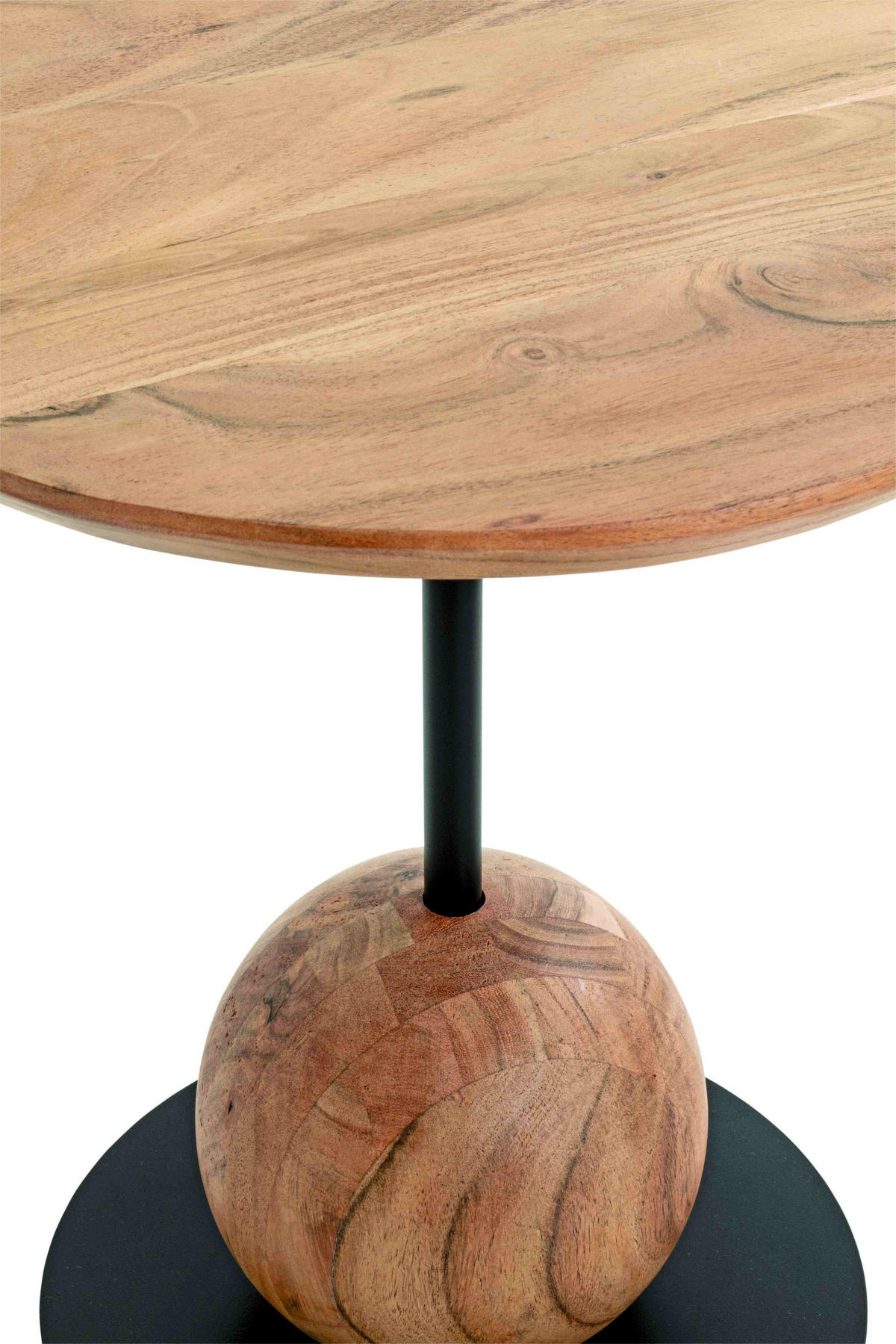 ODKLÁDACÍ STOLEK, akácie, černá, barvy akácie - černá/barvy akácie, Konvenční, kov/dřevo (40/40/45cm)