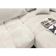 ECKSOFA Creme Plüsch Zierkissen, Rückenkissen, Bettkasten, Schlaffunktion, Rücken echt, Liegefläche im Originalstoff  - Creme/Schwarz, KONVENTIONELL, Kunststoff/Textil (253/192cm) - Carryhome