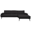 ECKSOFA in Echtleder Dunkelbraun  - Dunkelbraun/Schwarz, Design, Leder/Metall (310/180cm) - Dieter Knoll