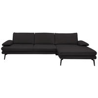 ECKSOFA in Echtleder Dunkelbraun  - Dunkelbraun/Schwarz, Design, Leder/Metall (310/180cm) - Dieter Knoll