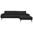 ECKSOFA in Echtleder Dunkelbraun  310/180 cm  - Dunkelbraun/Schwarz, Design, Leder/Metall (310/180cm) - Dieter Knoll