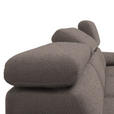 ECKSOFA in Velours Graubraun  - Graubraun/Schwarz, Design, Textil/Metall (187/295cm) - Novel