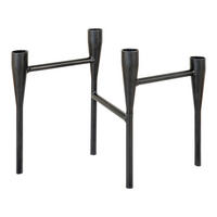 KERZENHALTER - Schwarz, Basics, Metall (28/21/15cm)