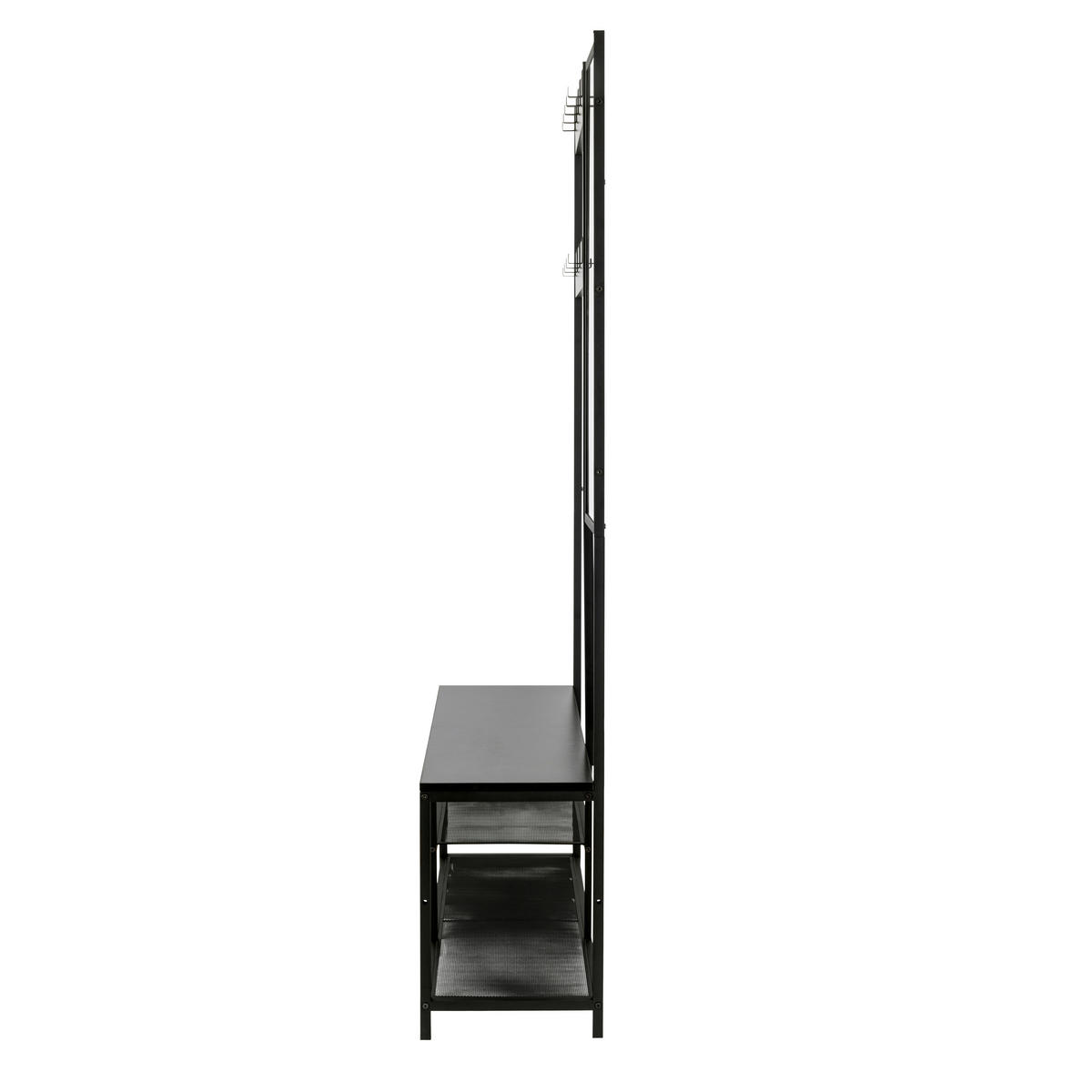 GARDEROBE  in 98/185/36 cm  - Schwarz, Design, Glas/Holzwerkstoff (98/185/36cm) - MID.YOU