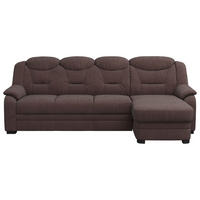 ECKSOFA in Chenille Braun  - Schwarz/Braun, Basics, Kunststoff/Textil (257/162cm) - MID.YOU