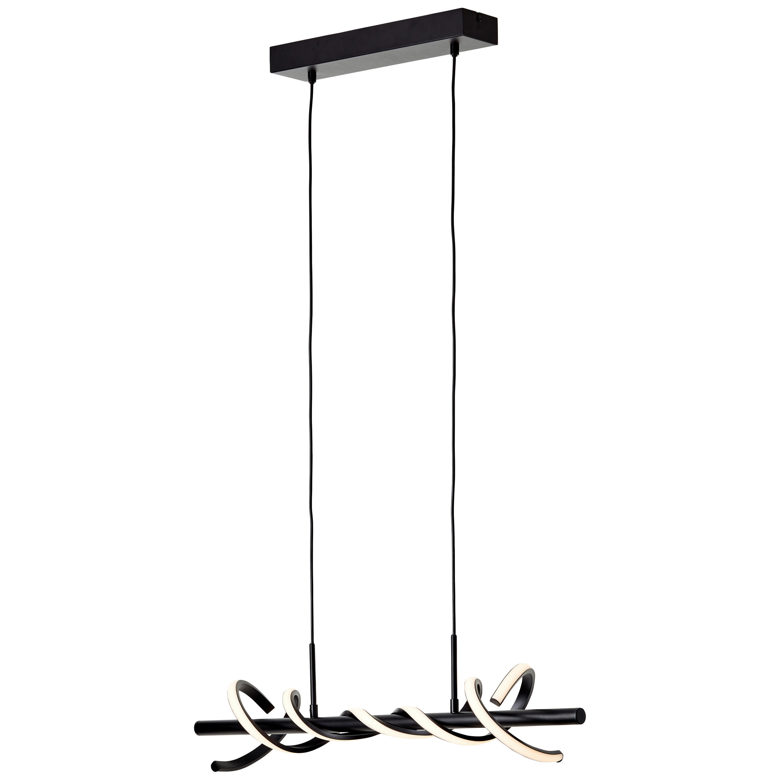 LED-PENDELLEUCHTE 75,5/18/150 cm    - Schwarz, Design, Kunststoff/Metall (75,5/18/150cm) - Brilliant