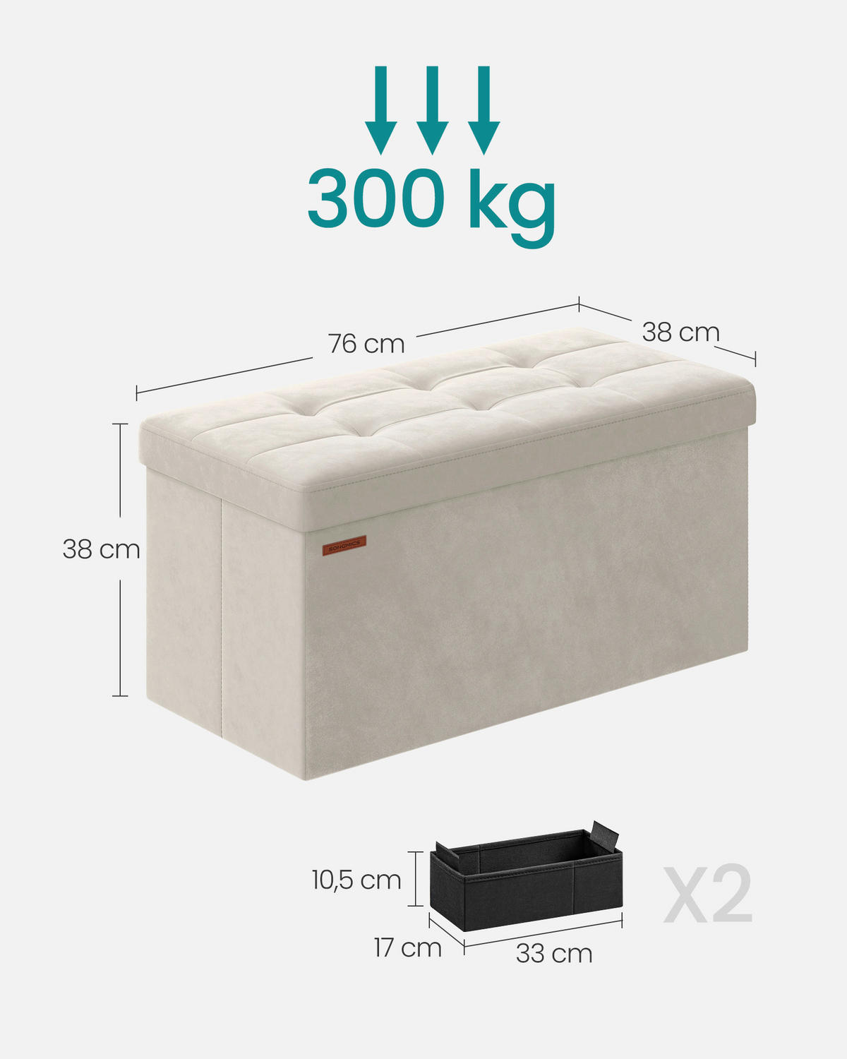 SITZBOX  - Creme, Basics, Textil (76/38/38cm)