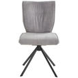 Stuhl drehbar Lederlook, Velours, Mikrofaser Grau  - Schwarz/Grau, Design, Textil/Metall (49/89/61cm) - Dieter Knoll