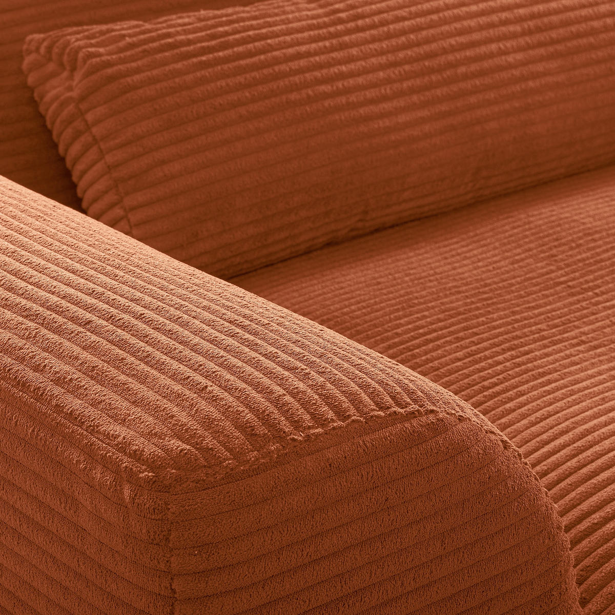 ECKSOFA Kupferfarben Cord Nierenkissen, Rückenkissen  - Schwarz/Kupferfarben, Design, Textil/Metall (313/172cm) - P & B
