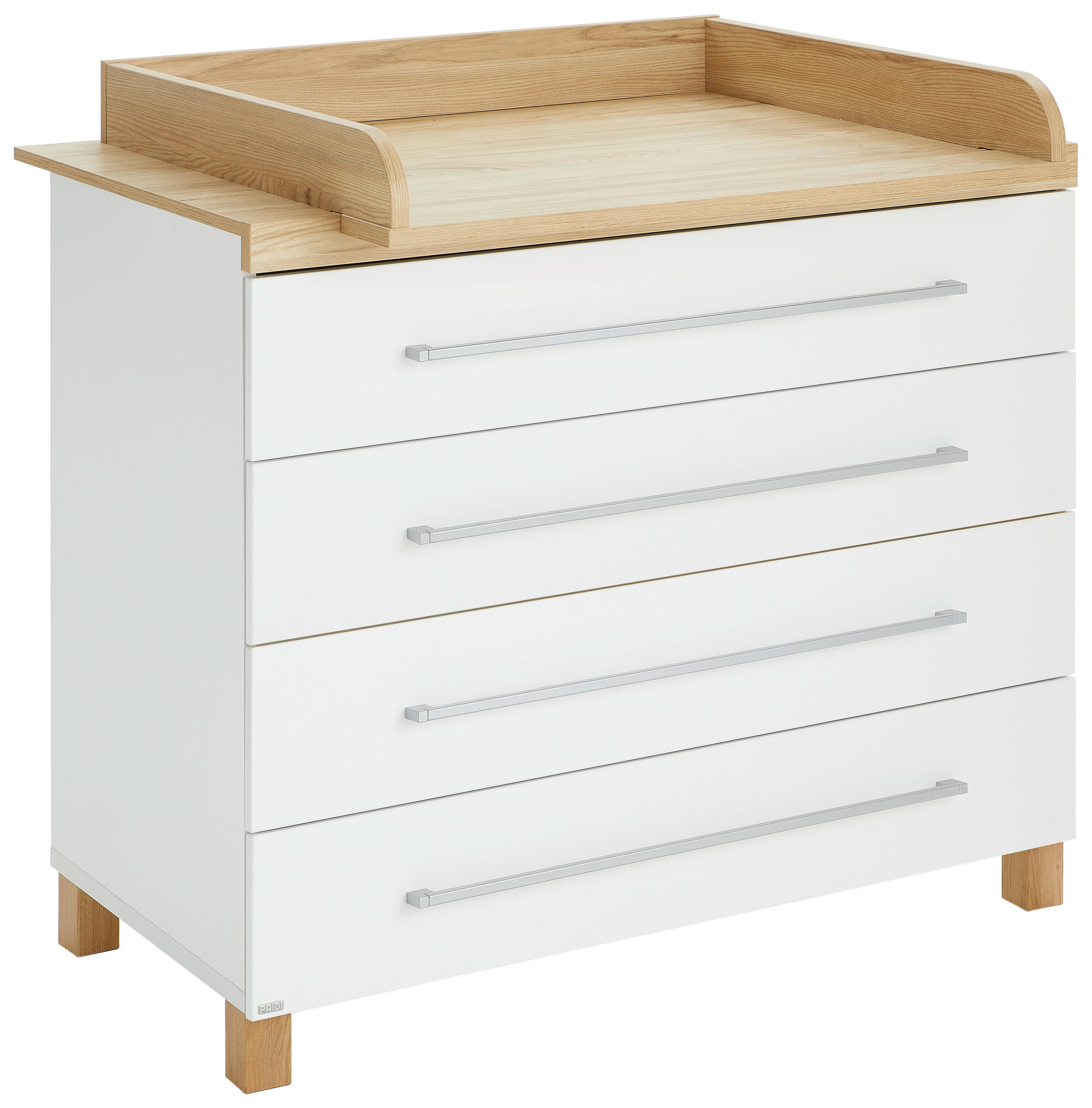 WICKELKOMMODE Lennox Fresh - Weiss/Eichefarben, Basics, Holzwerkstoff (109,9/95,8/56,6cm) - Paidi