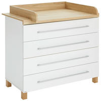 KOMODA ZA PREVIJANJE  Lennox Fresh  - bijela/srebrne boje, Basics, drvni materijal (109,9/95,8/56,6cm) - Paidi