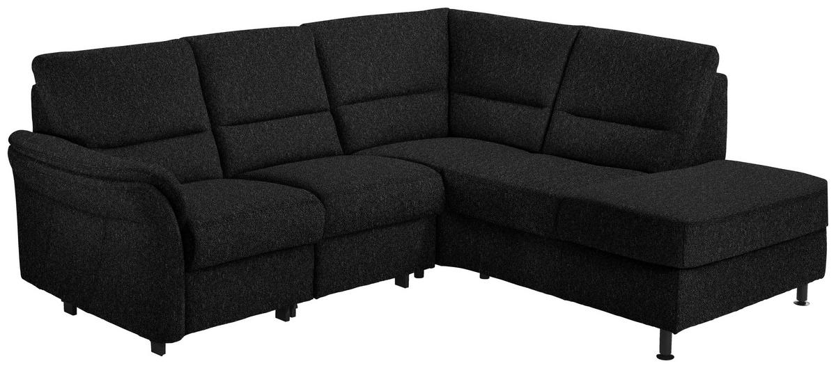 ECKSOFA in Flachgewebe Schwarz  - Schwarz, Modern, Textil/Metall (227/203cm) - Beldomo System