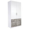 DREHTÜRENSCHRANK 2-türig Grau, Weiß  - Alufarben/Weiß, Basics, Holzwerkstoff/Kunststoff (91/197/54cm) - Xora
