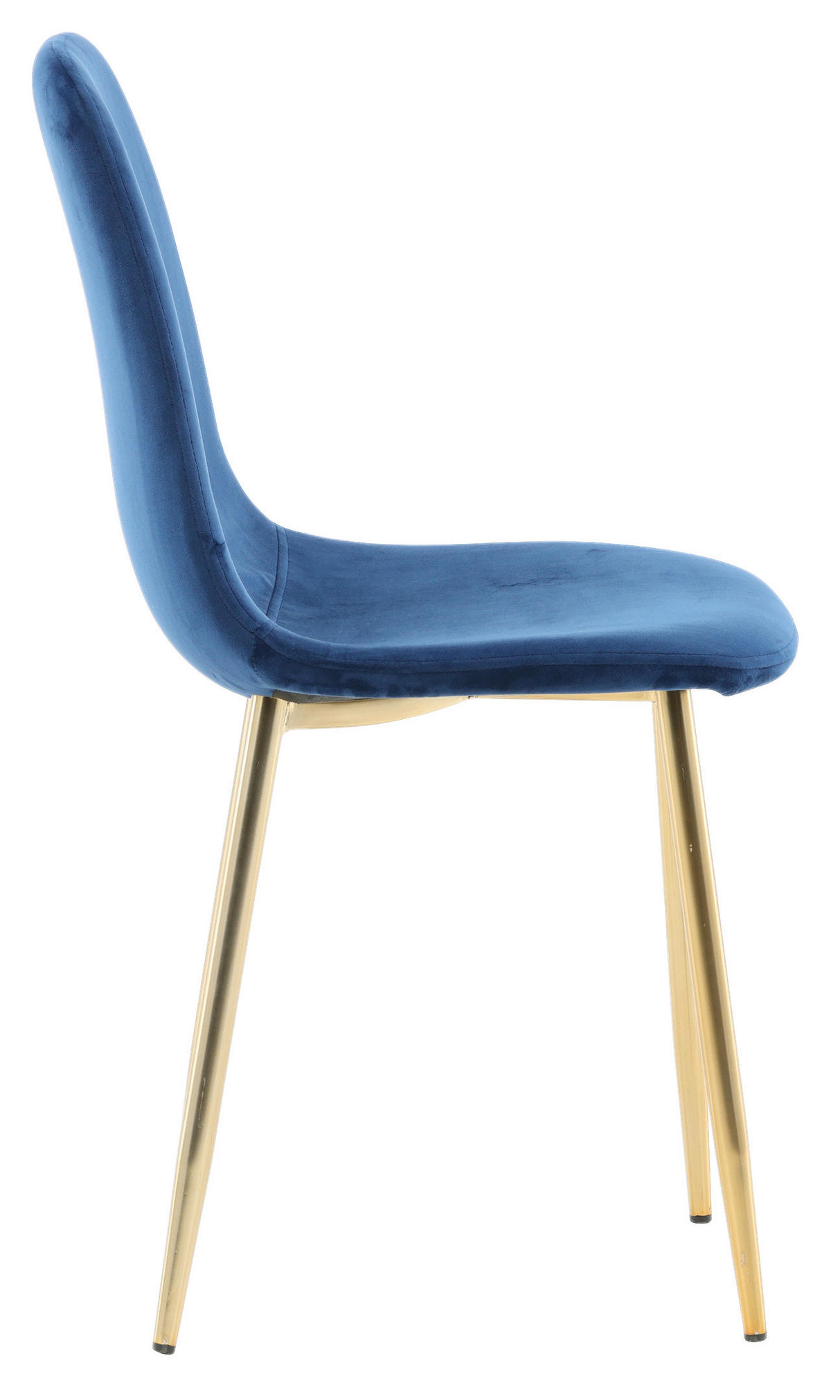 STOLSET 2 styck stål sammet  - ljusblå/mässingsfärgad, Design, metall/textil (44/86/52cm) - Livetastic