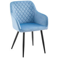 ARMLEHNSTUHL  in Eisen Webstoff  - Schwarz/Hellblau, Design, Textil/Metall (57/84,5/59cm) - Ti'me