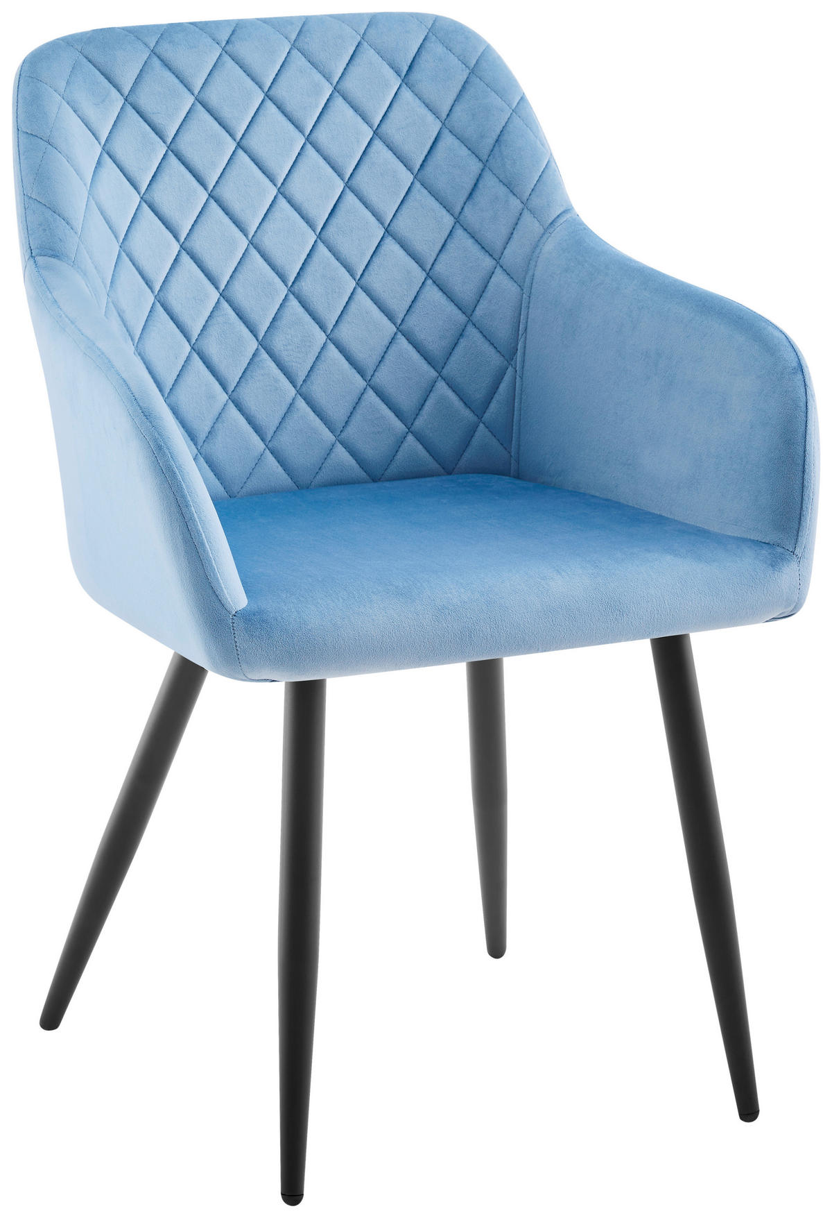 ARMLEHNSTUHL  in Eisen Webstoff  - Schwarz/Hellblau, Design, Textil/Metall (57/84,5/59cm) - Ti'me